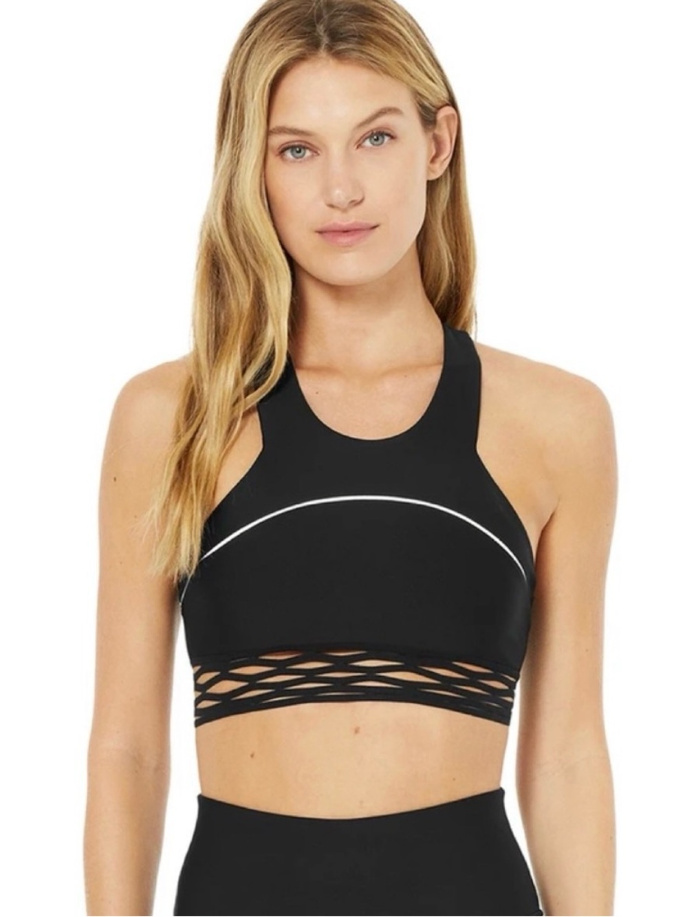 High-Neck Alo Strappy Sports Bra